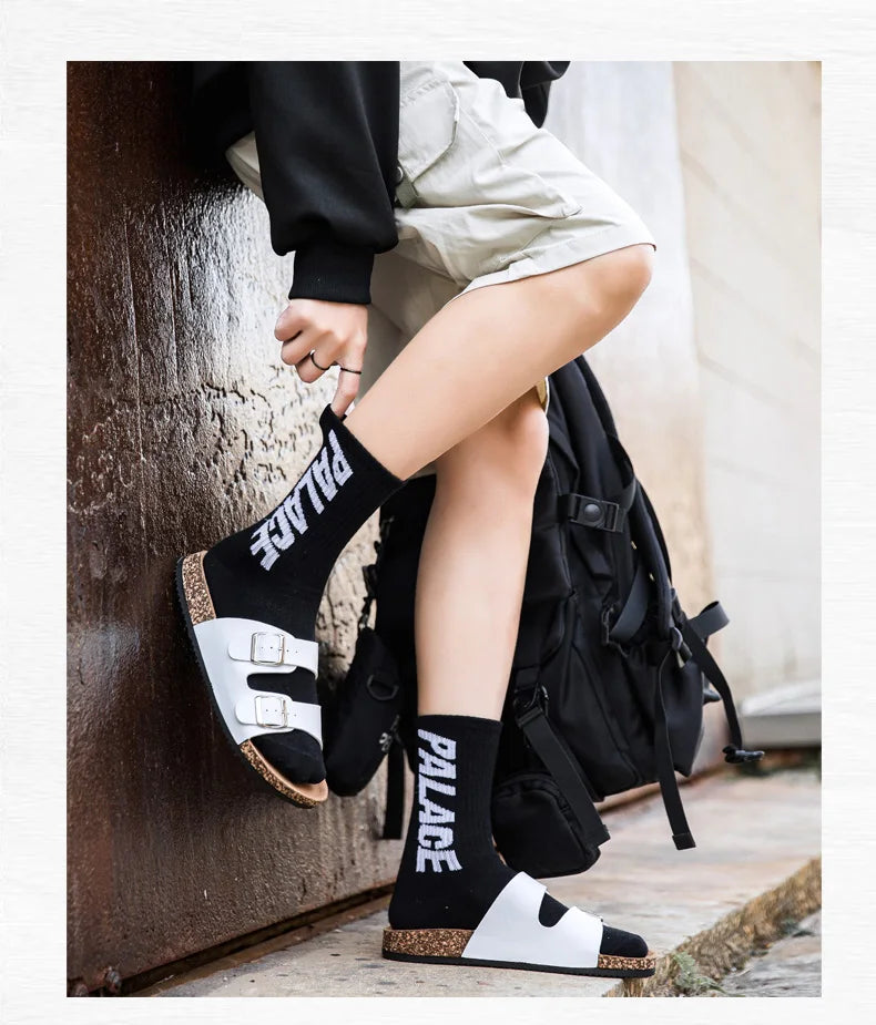 ArchWallk retro leather cork slides - buckle detail