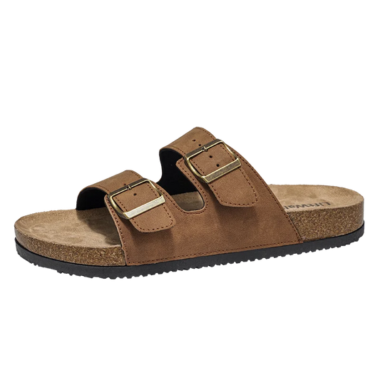 ArchWallk unisex cork sandals - side view with double buckle straps