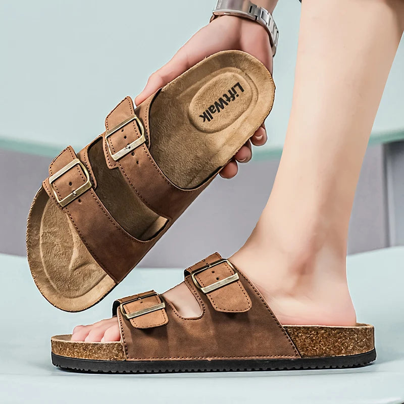 ArchWallk unisex cork sandals - natural cork footbed