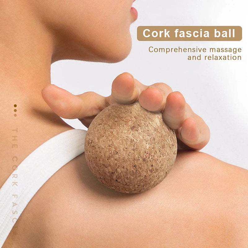 ArchWallk cork massage ball used on the back and shoulders