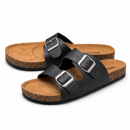 ArchWallk retro leather cork slides - natural cork footbed