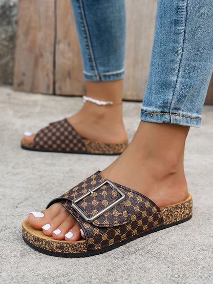 ArchWallk Wood Grain Slip-On Slippers - lifestyle photo